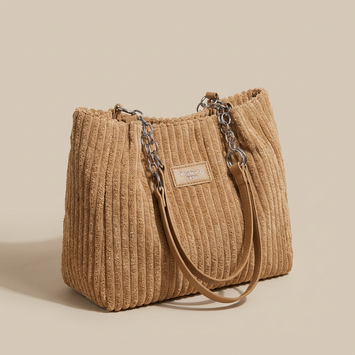 The Corduroy Tote Khaki - Classic Elegance Reimagined