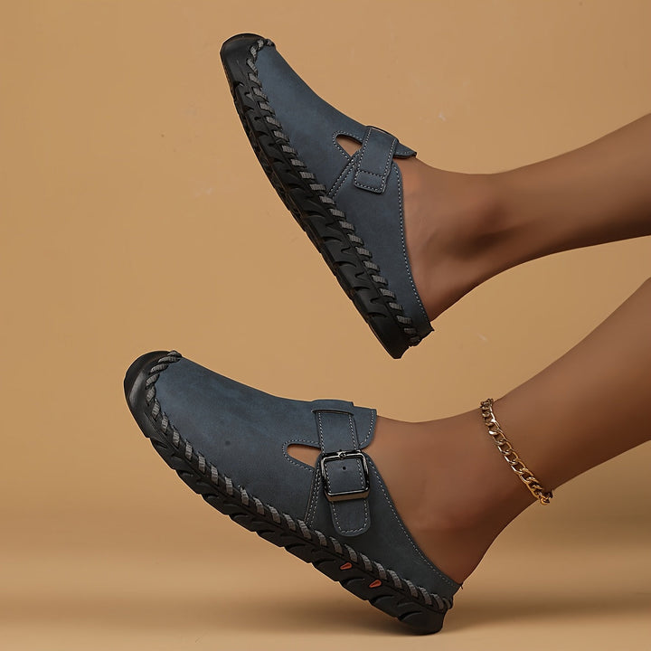 Marly buckle comfort mules for women