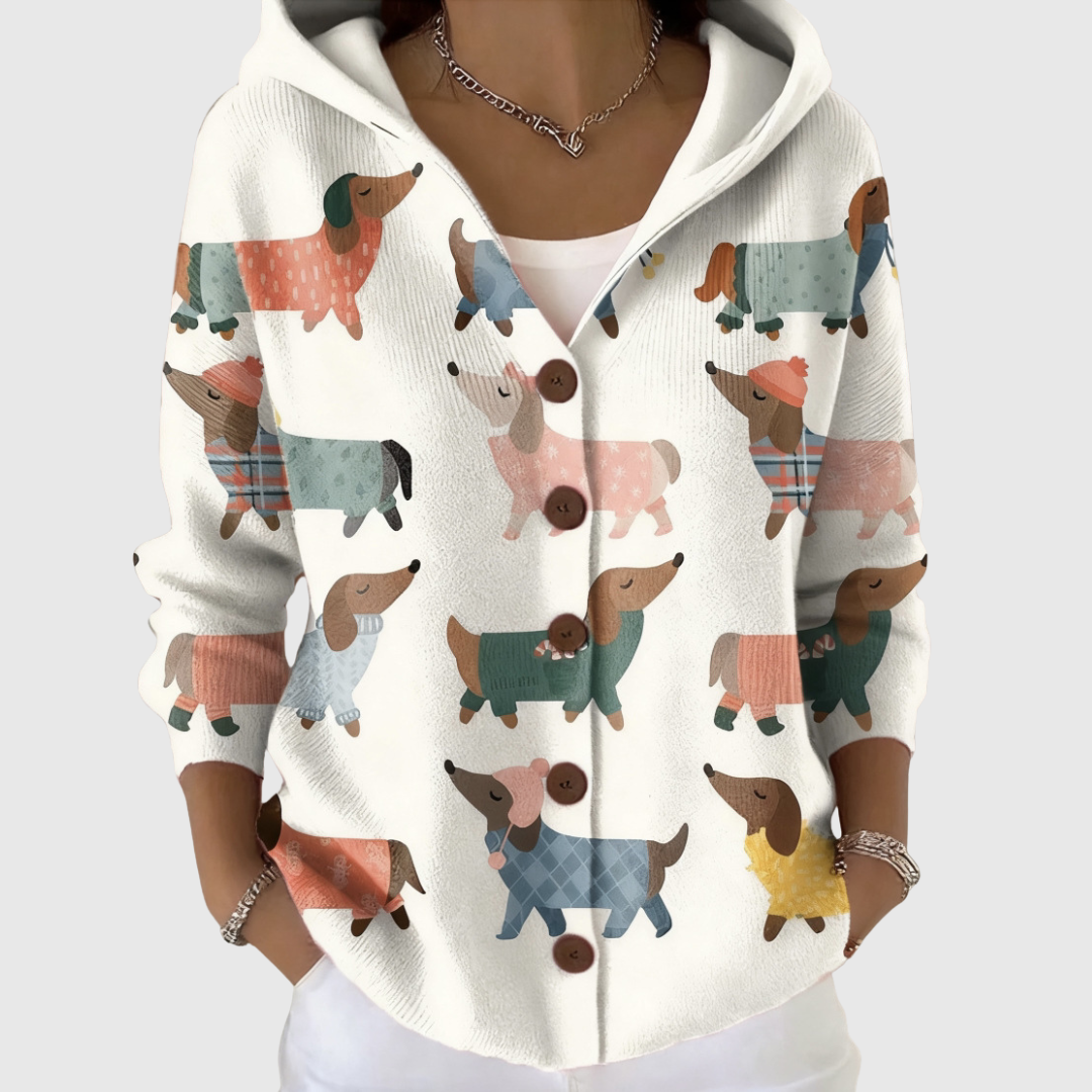 Neve hooded knit jacket for women