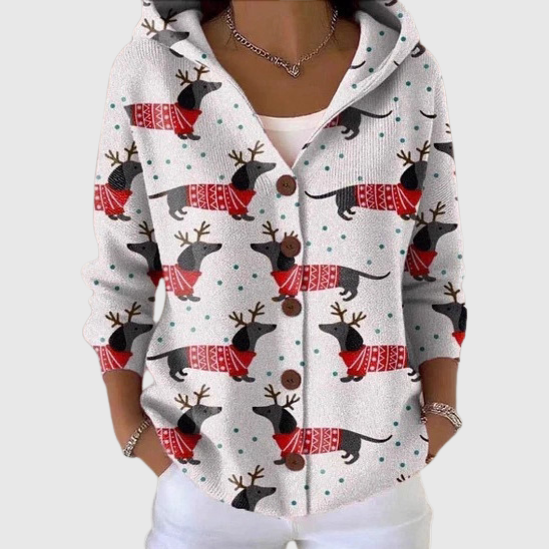 Amabile hooded knit jacket for women
