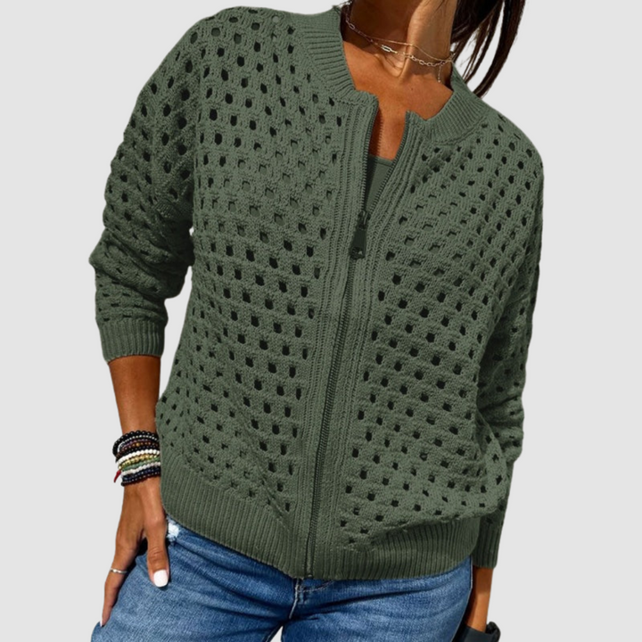 Desiree premium knit zip cardigan for women