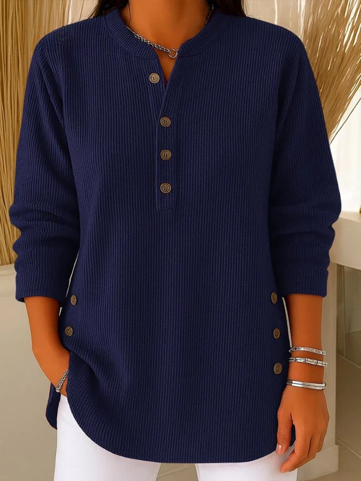 Nieves button henley tunic for women