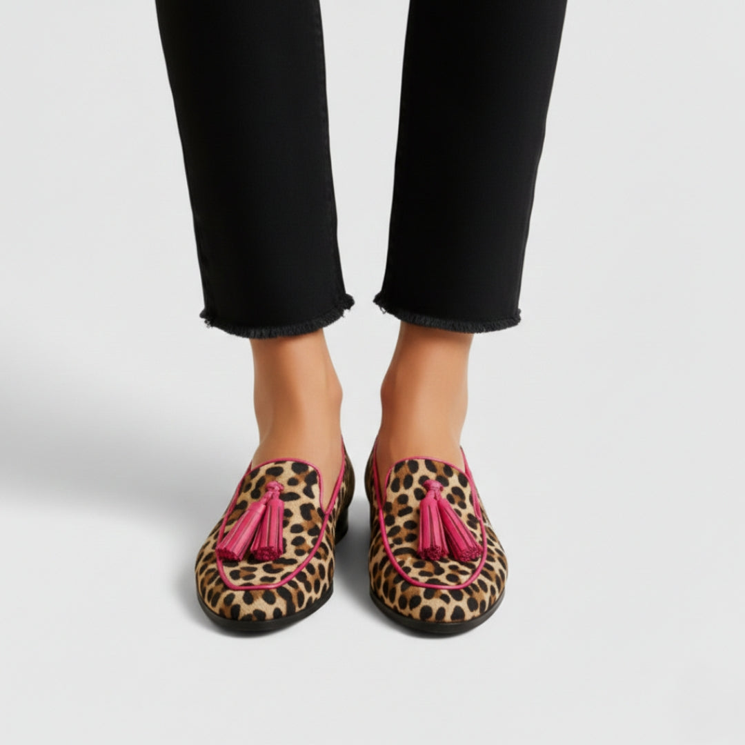 Cecelia supportive leopard loafers for women