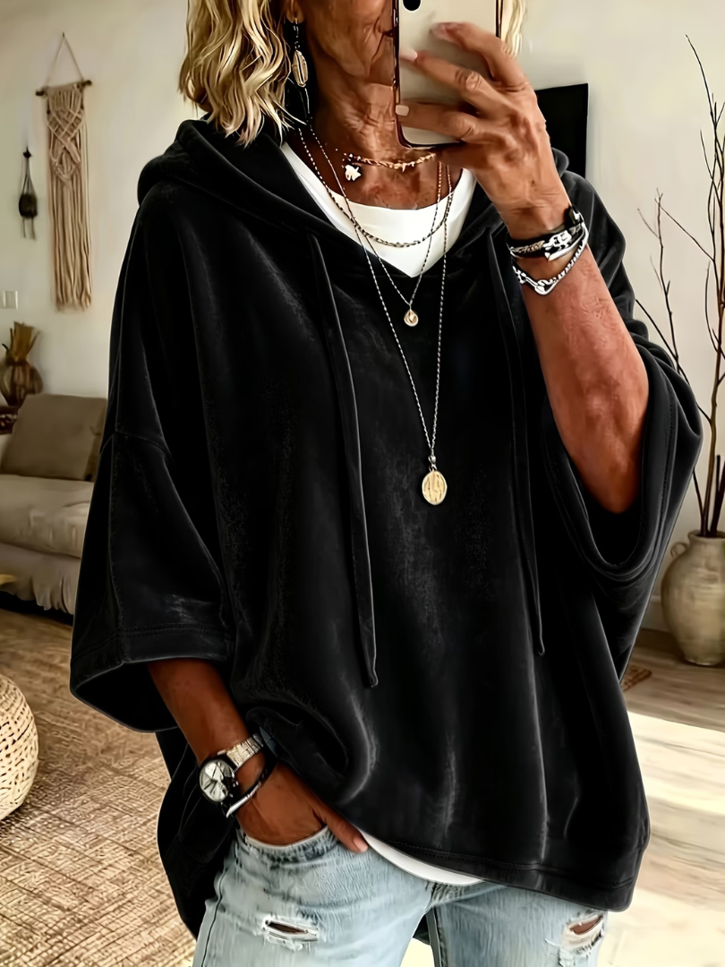 Noemi velour oversized hoodie for women