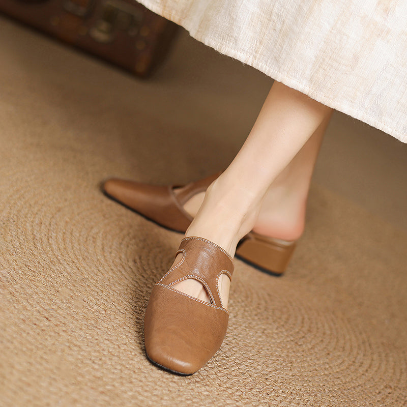 Dessa genuine leather mules for women