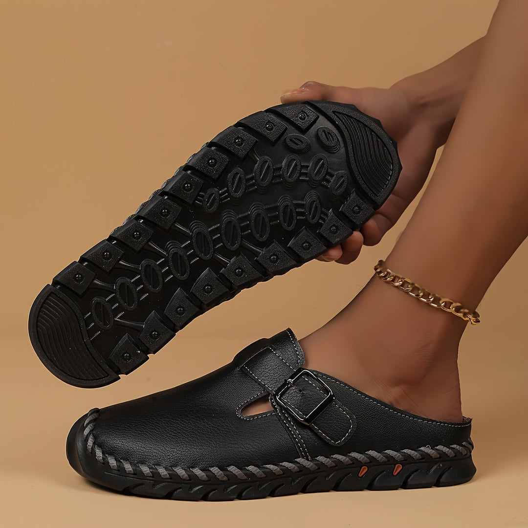 Marly buckle comfort mules for women