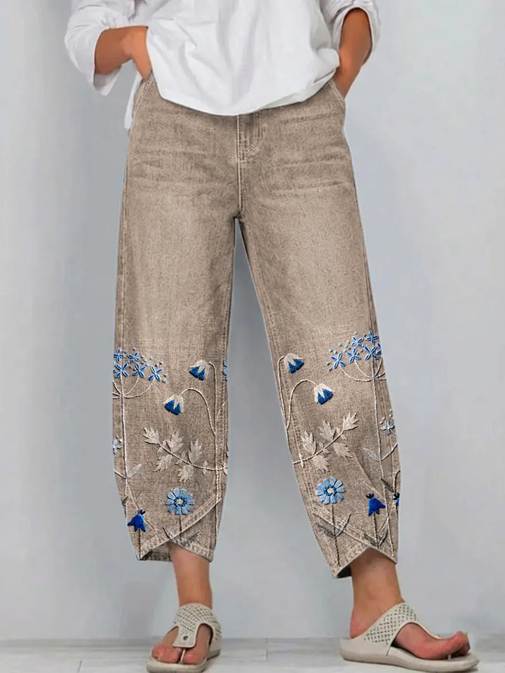 Avery | Chic Embroidered Casual Trousers