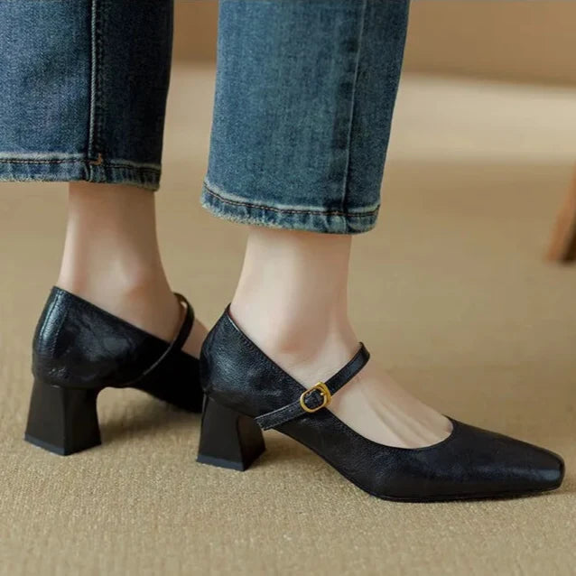 Bella genuine leather heels for women