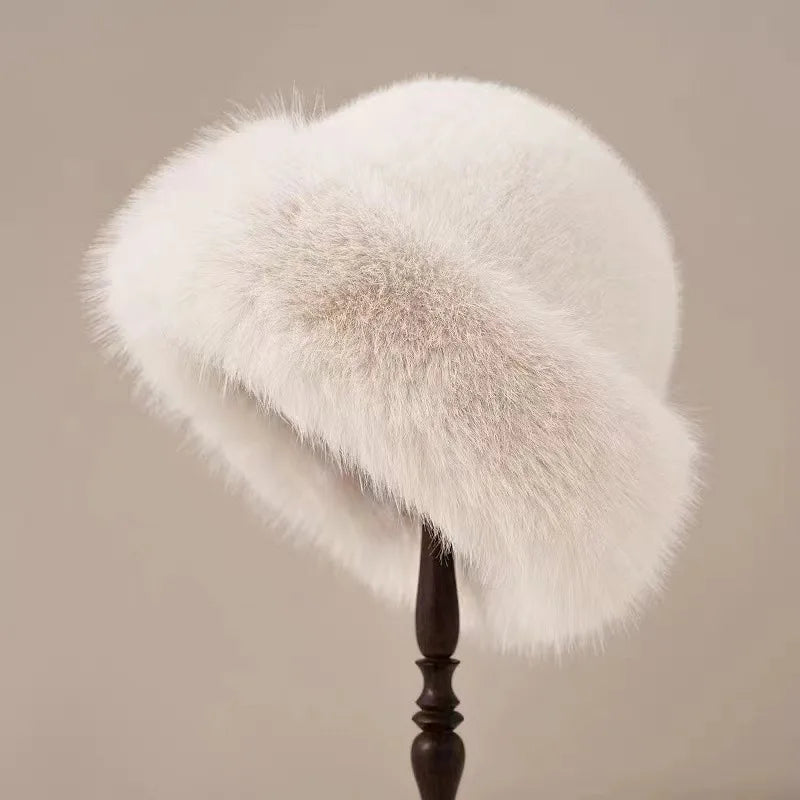 Selena™ Plush Faux Fur Hat Brown– Cozy Warmth, Chic Style