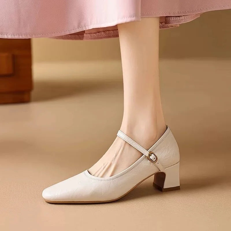 Bella genuine leather heels for women