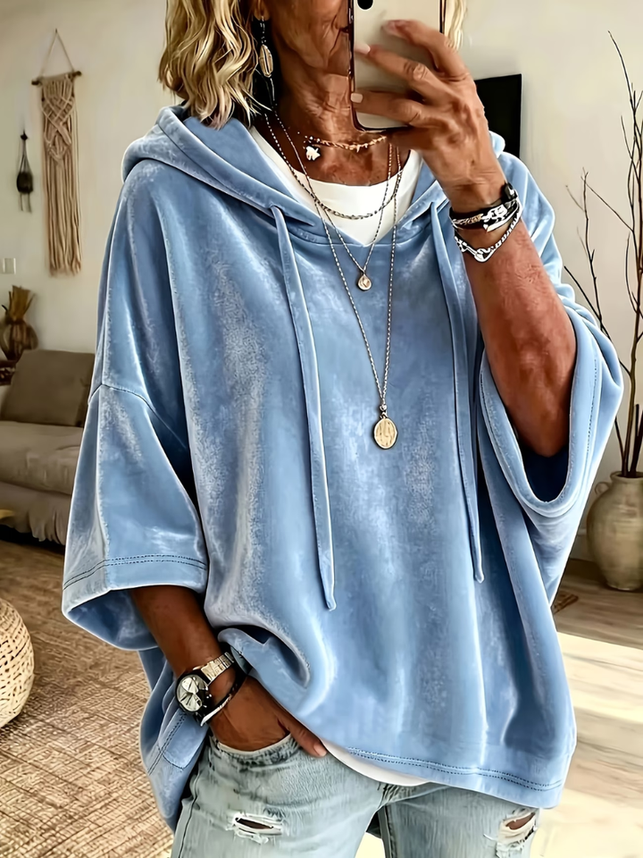 Noemi velour oversized hoodie for women