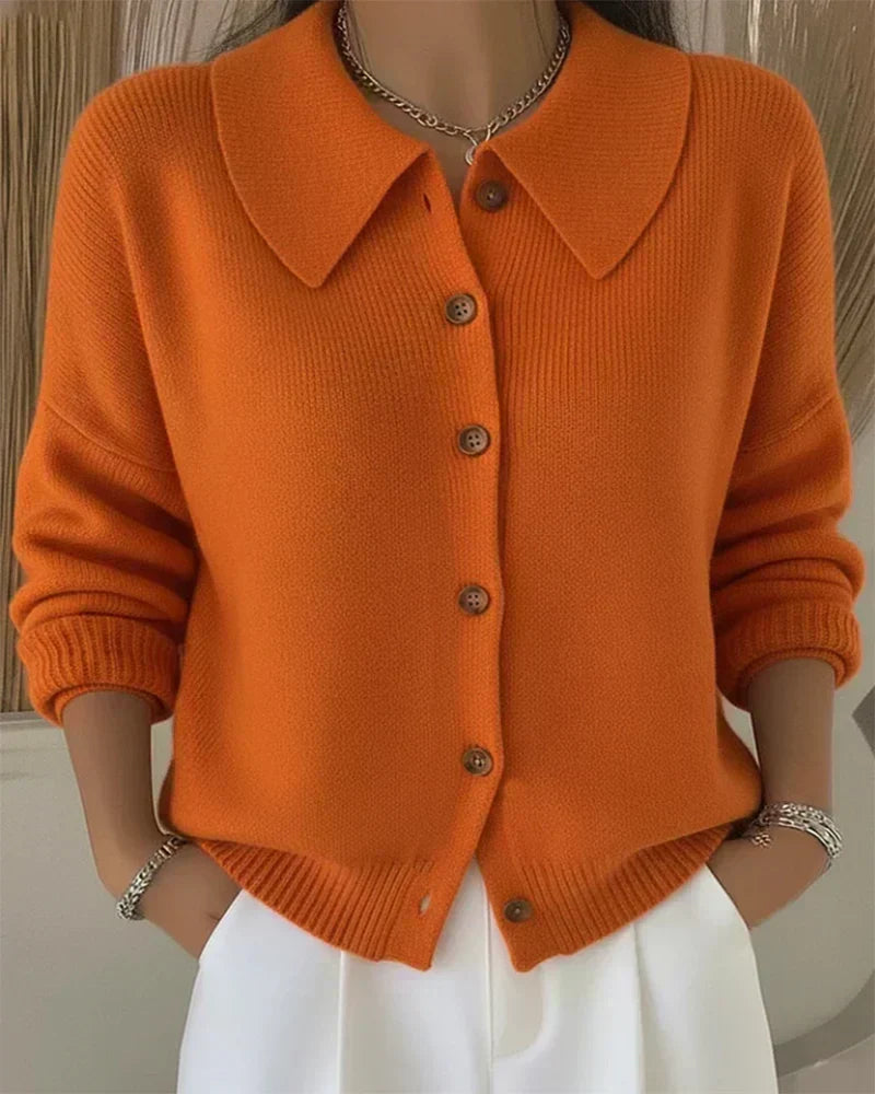 Vega shirt collar cardigan for women
