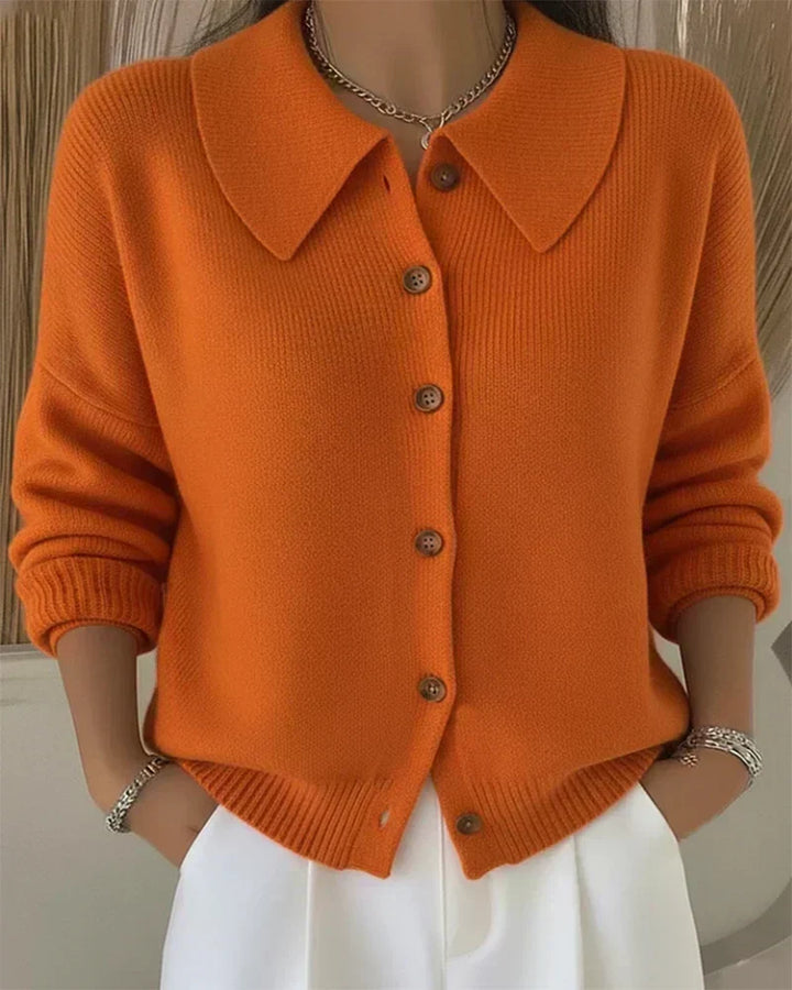 Vega shirt collar cardigan for women