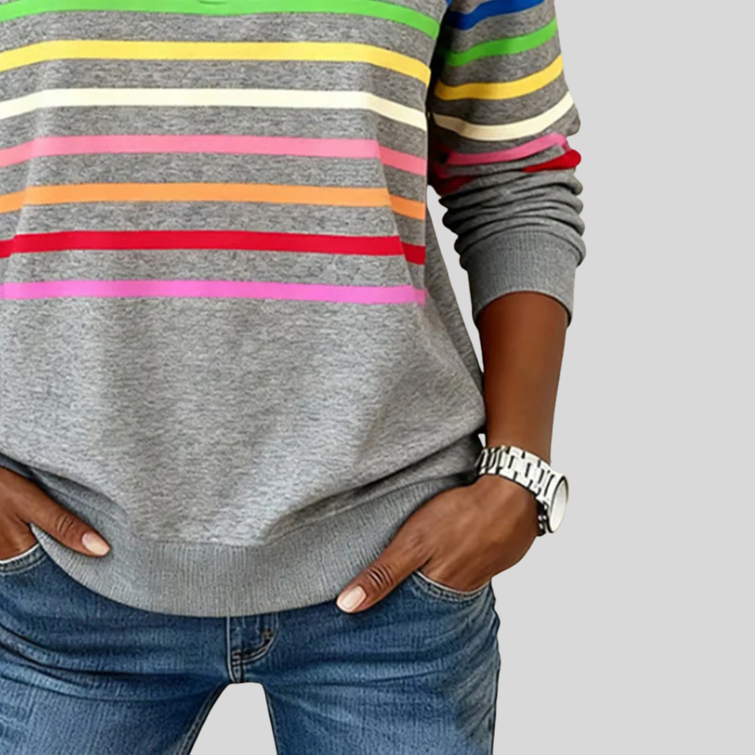 Prismeta striped quarter-zip sweatshirt for women