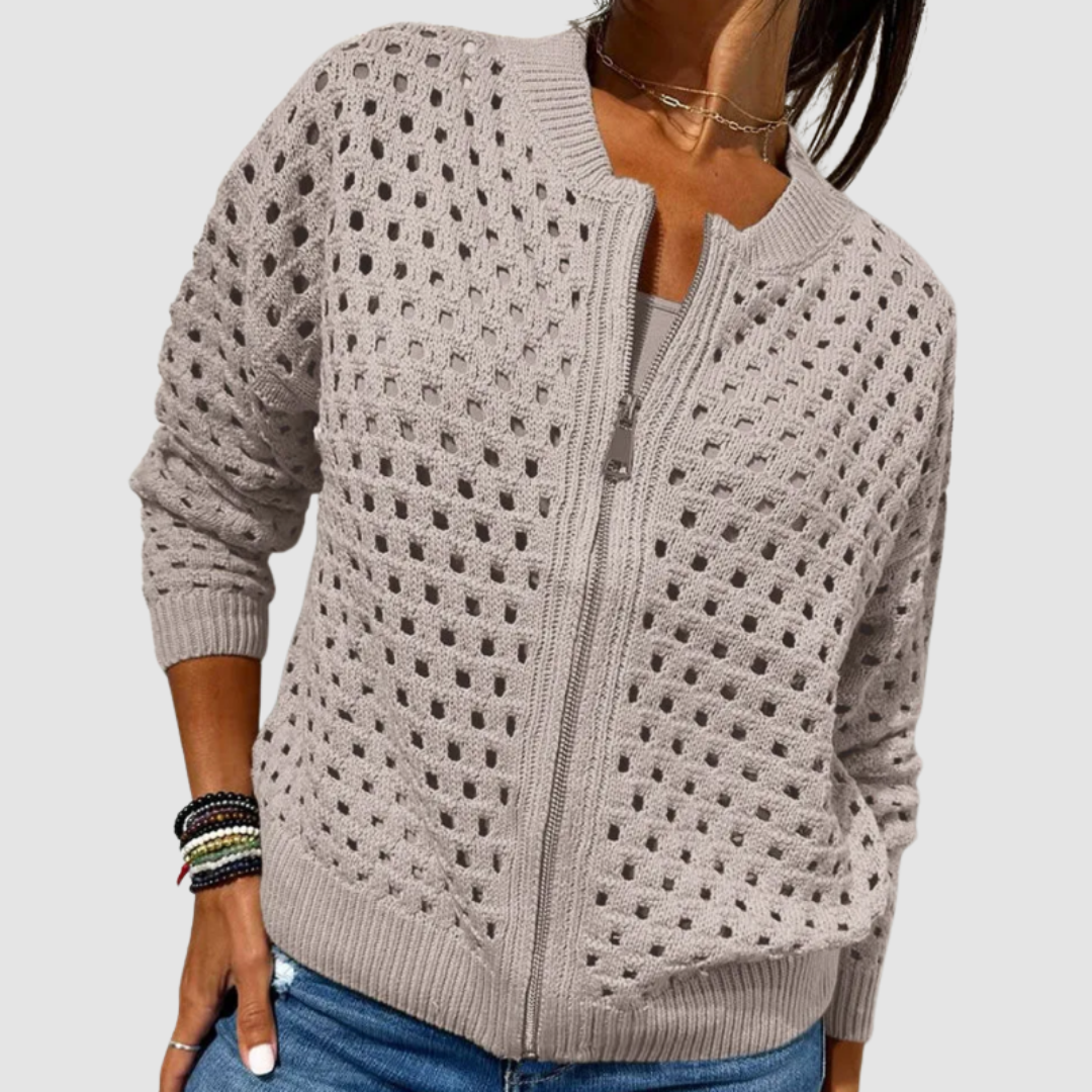 Desiree premium knit zip cardigan for women