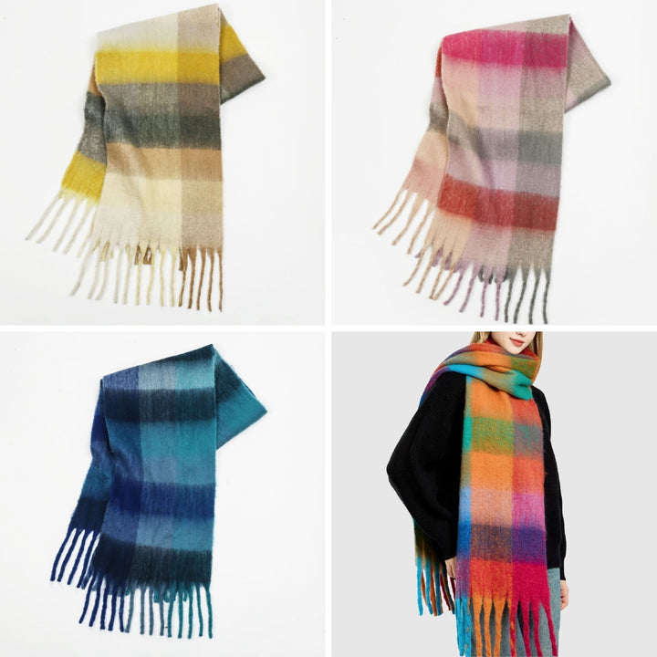 Avellino Rainbow Scarf - Vibrant Multicolor Knit for Everyday Style
