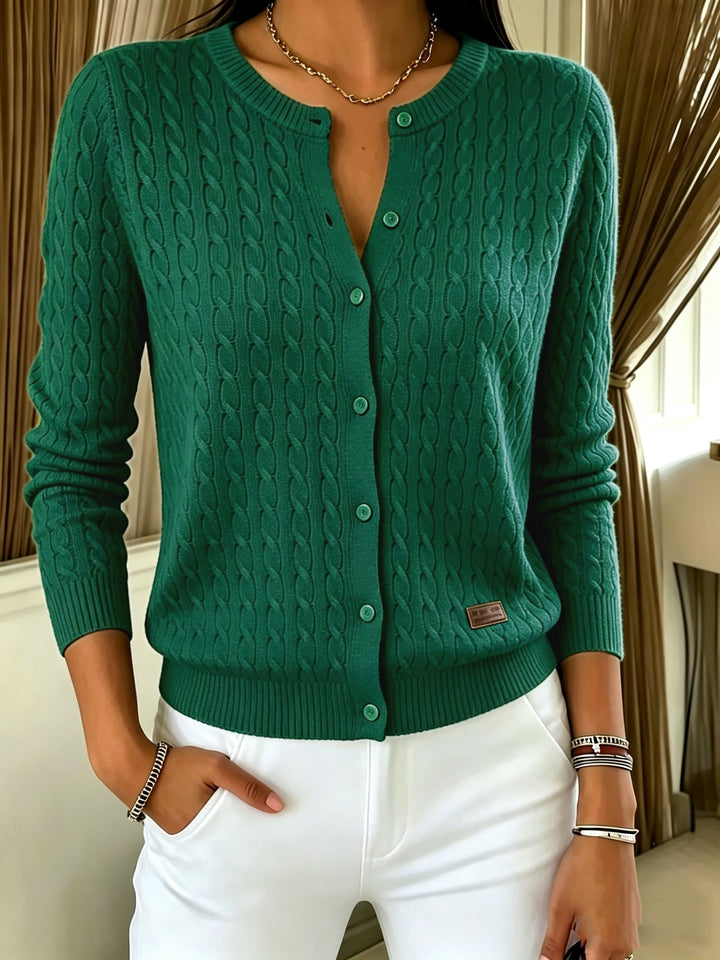 Augustine cable knit button cardigan for women