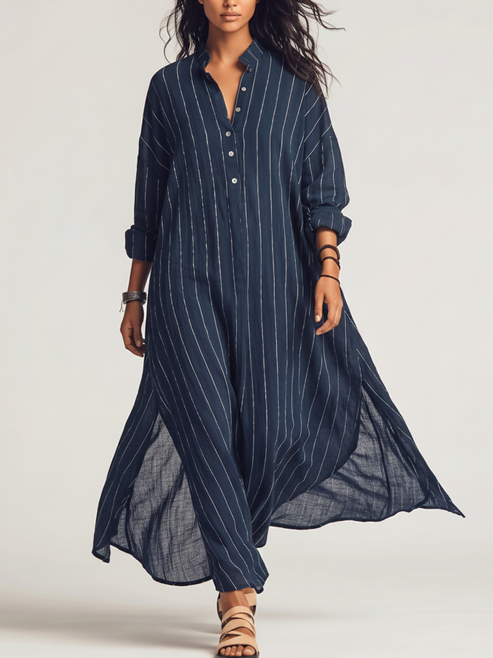 Marina | Striped Chiffon Maxi Dress