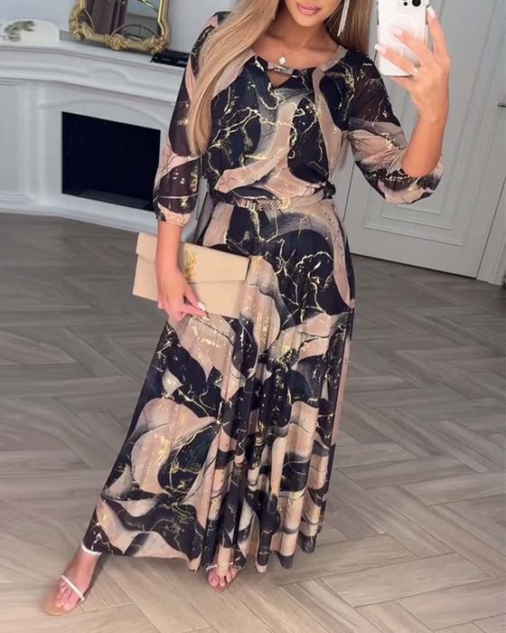 Susan | Printed Chiffon Maxi Dress