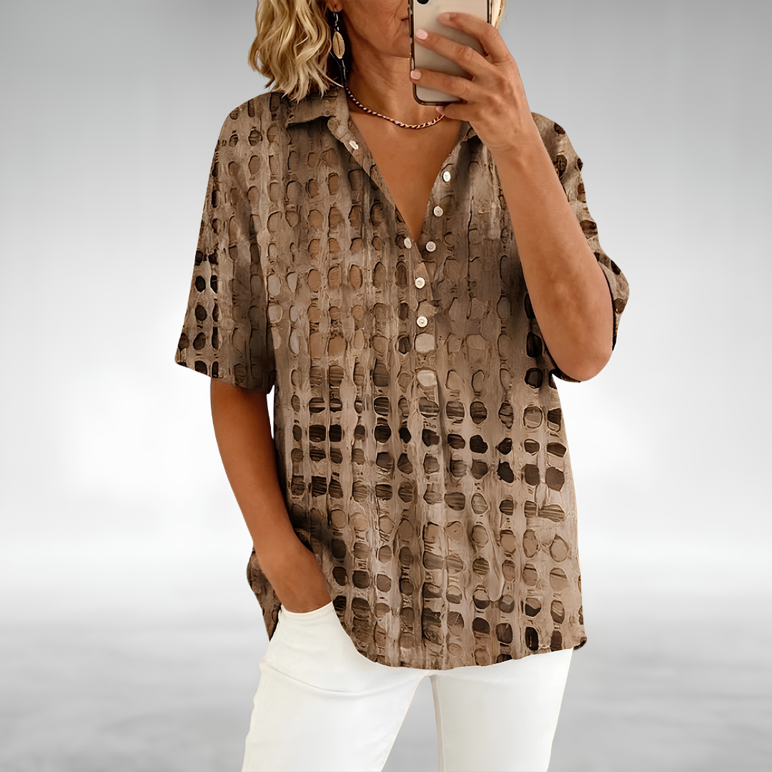 Melody relaxed fit long sleeve top for women