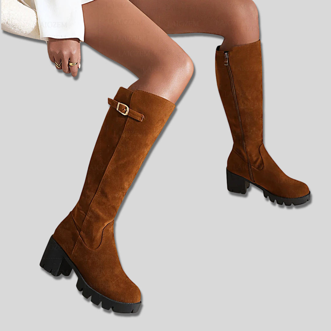 Calista suede over-the-knee boots for women