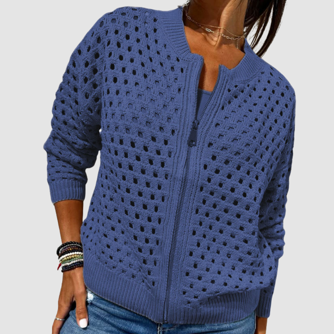 Desiree premium knit zip cardigan for women