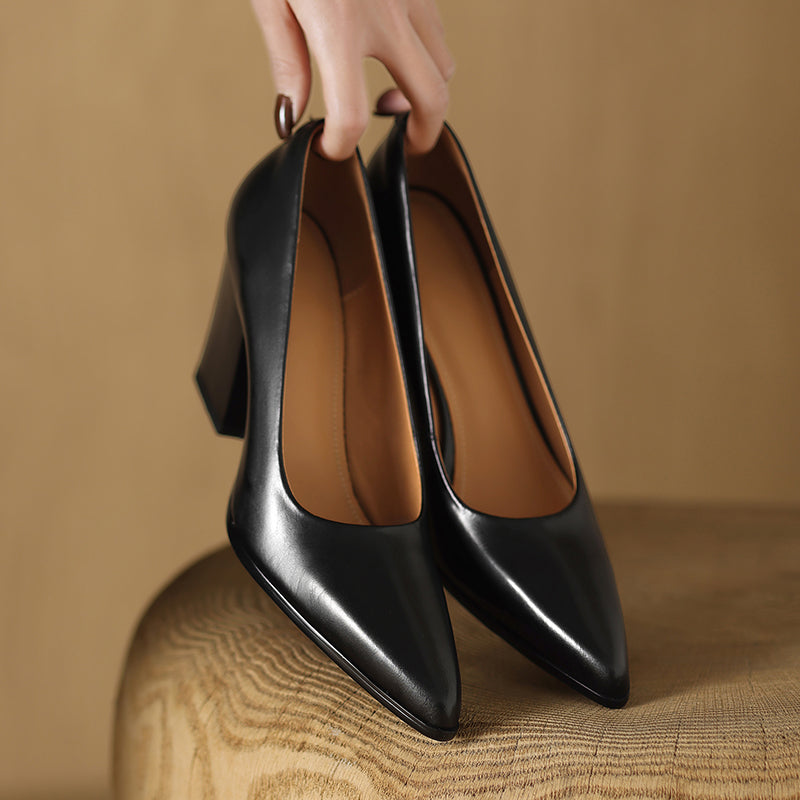 Zella genuine leather heels for women