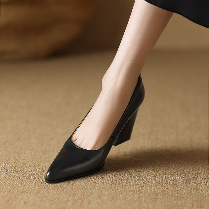 Zella genuine leather heels for women