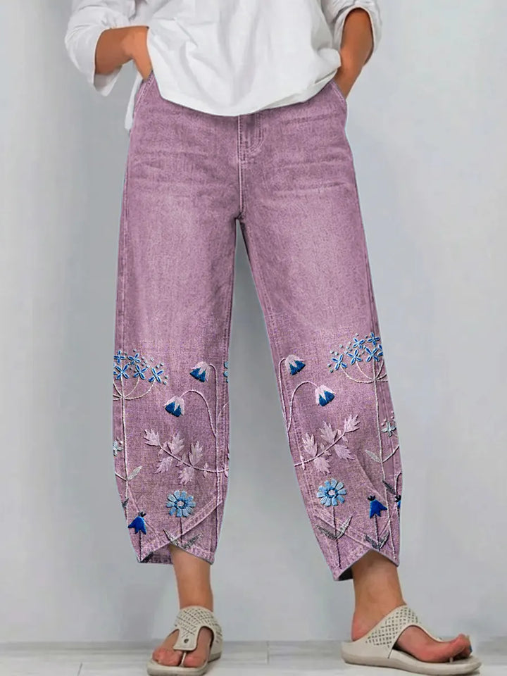 Avery | Chic Embroidered Casual Trousers