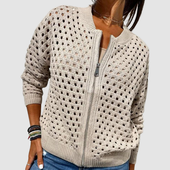 Desiree premium knit zip cardigan for women