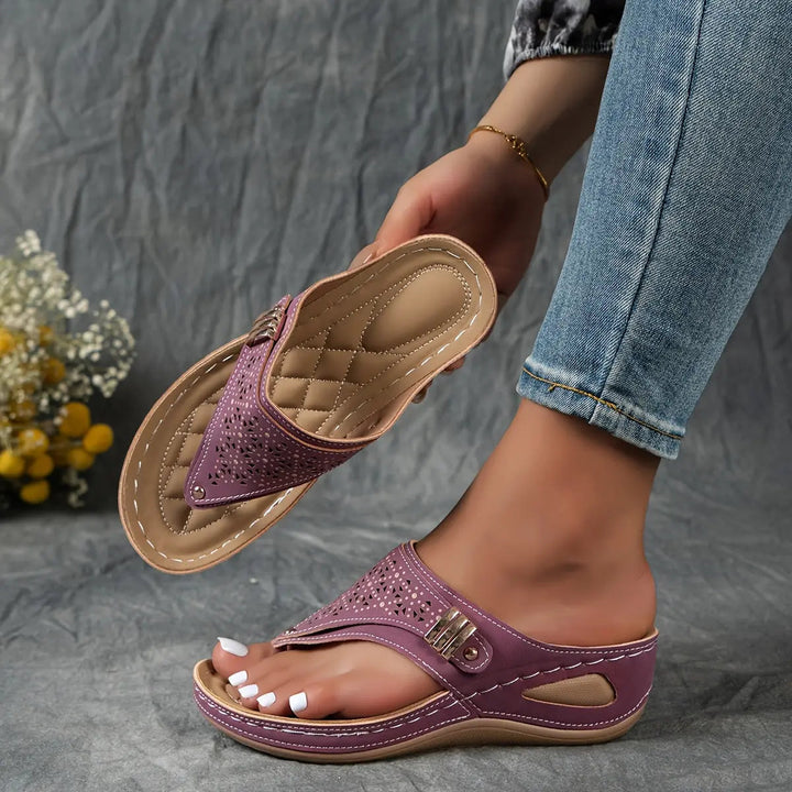 Elodie wedge toe-post sandals for women