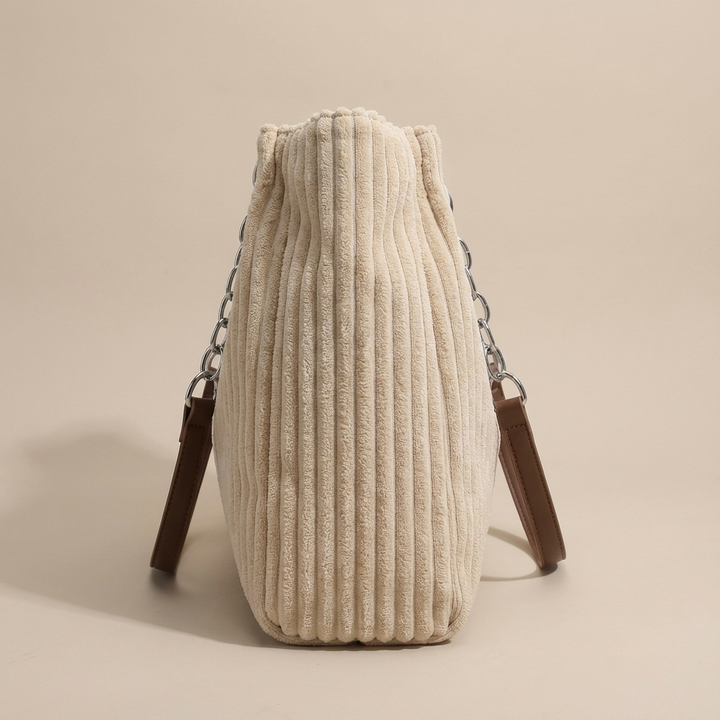 The Corduroy Tote Cream - Classic Elegance Reimagined