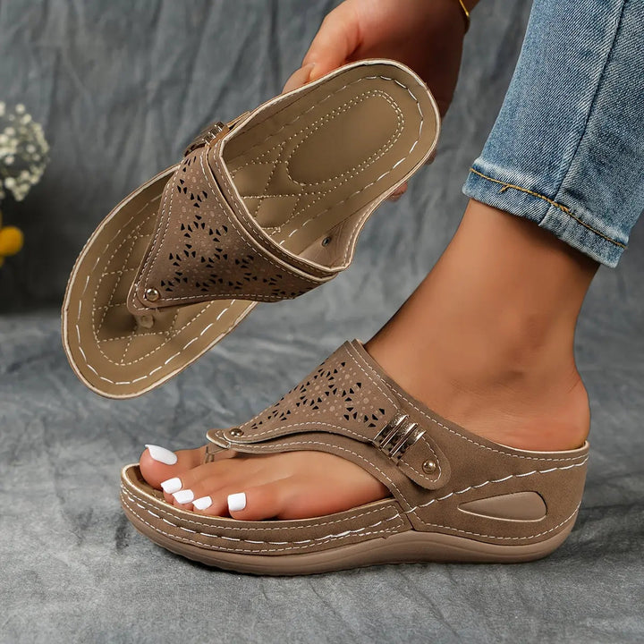 Elodie wedge toe-post sandals for women