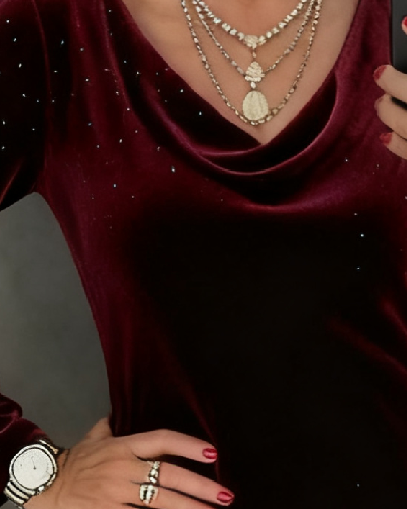 Aubrey | Sleek, Shimmering Finish Straight-Cut Dress