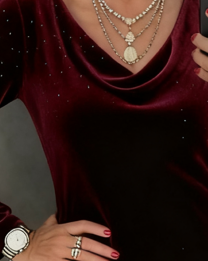 Aubrey | Sleek, Shimmering Finish Straight-Cut Dress
