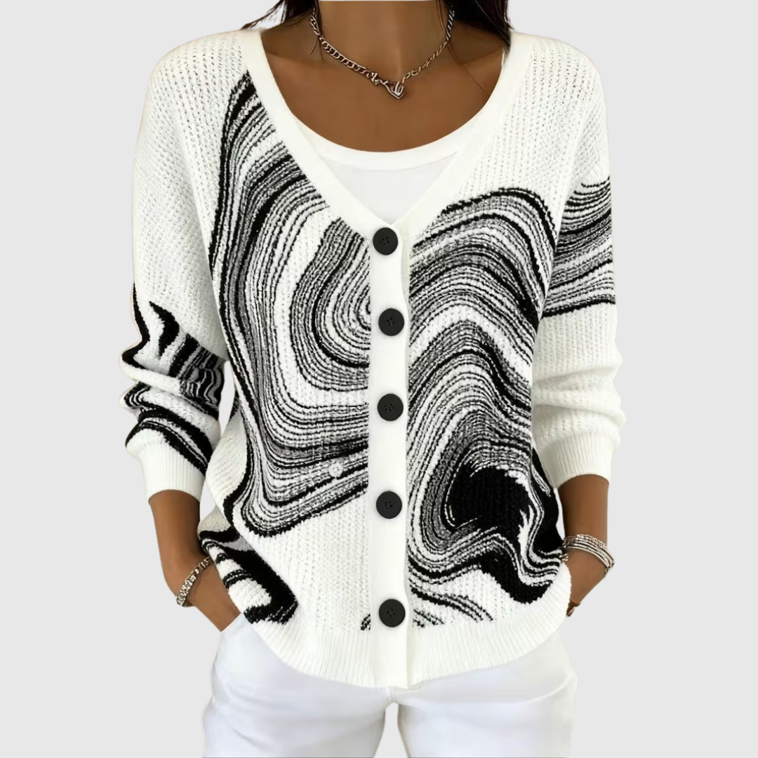 Emilia button-front knit jacket for women