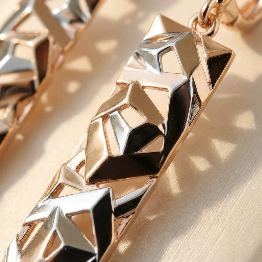 Rectangular Gold &amp; Silver Earrings