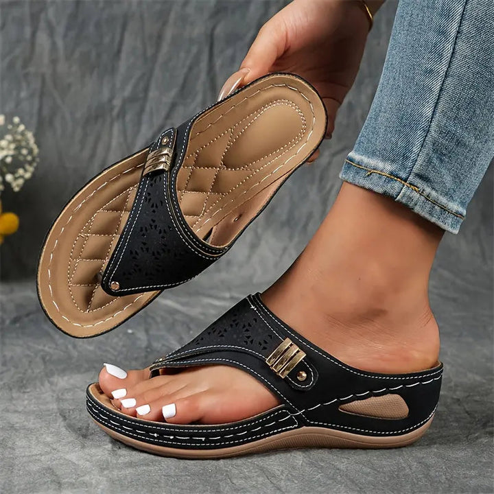Elodie wedge toe-post sandals for women