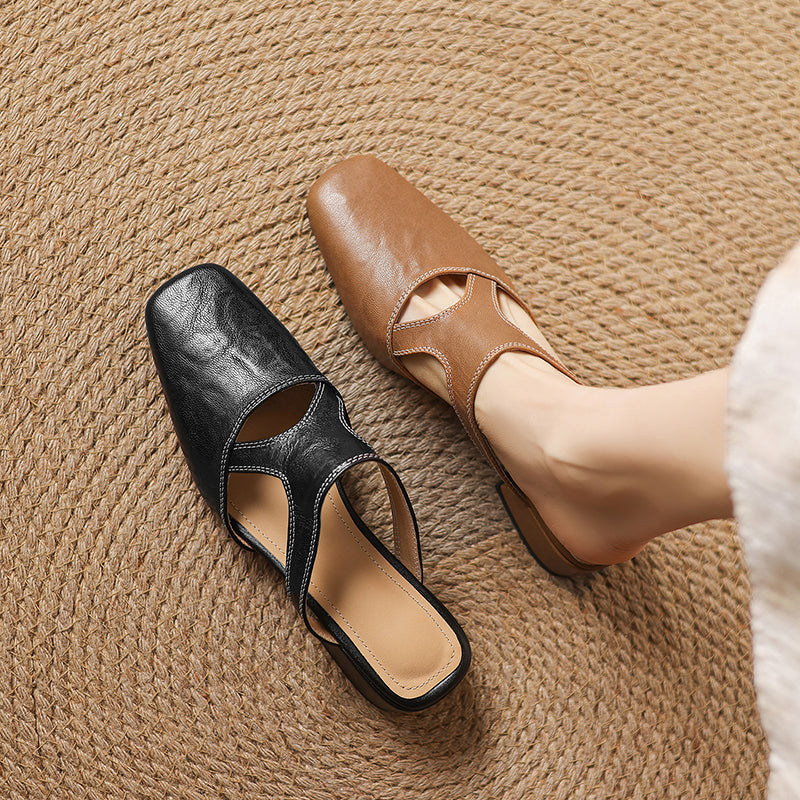 Dessa genuine leather mules for women