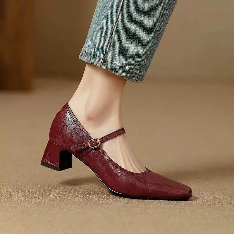 Bella genuine leather heels for women