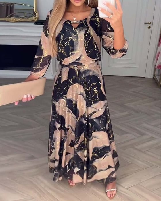 Susan | Printed Chiffon Maxi Dress