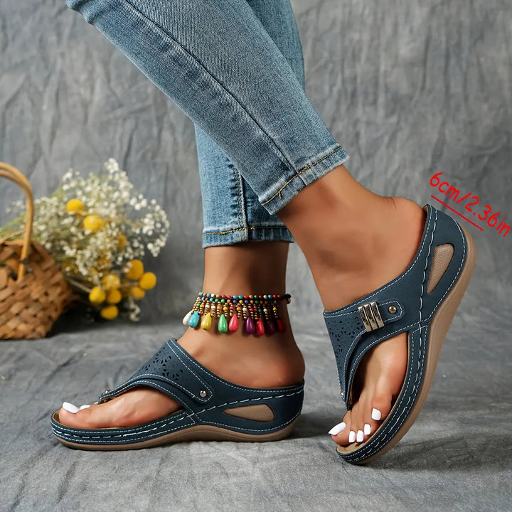 Elodie wedge toe-post sandals for women