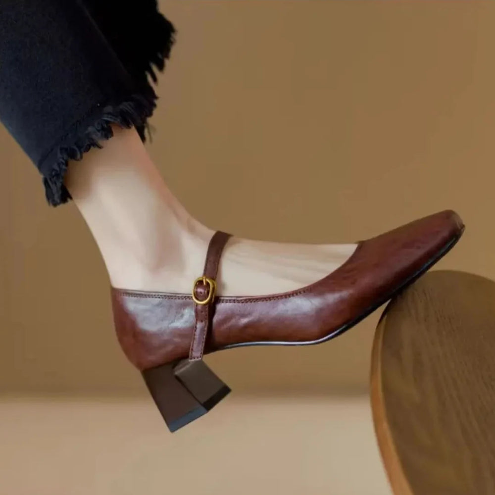 Bella genuine leather heels for women