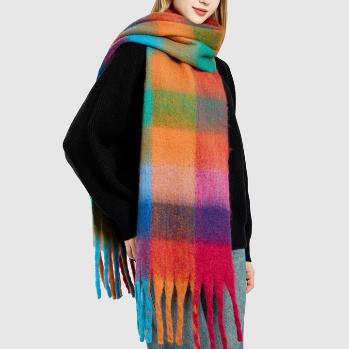 Avellino Rainbow Scarf - Vibrant Multicolor Knit for Everyday Style