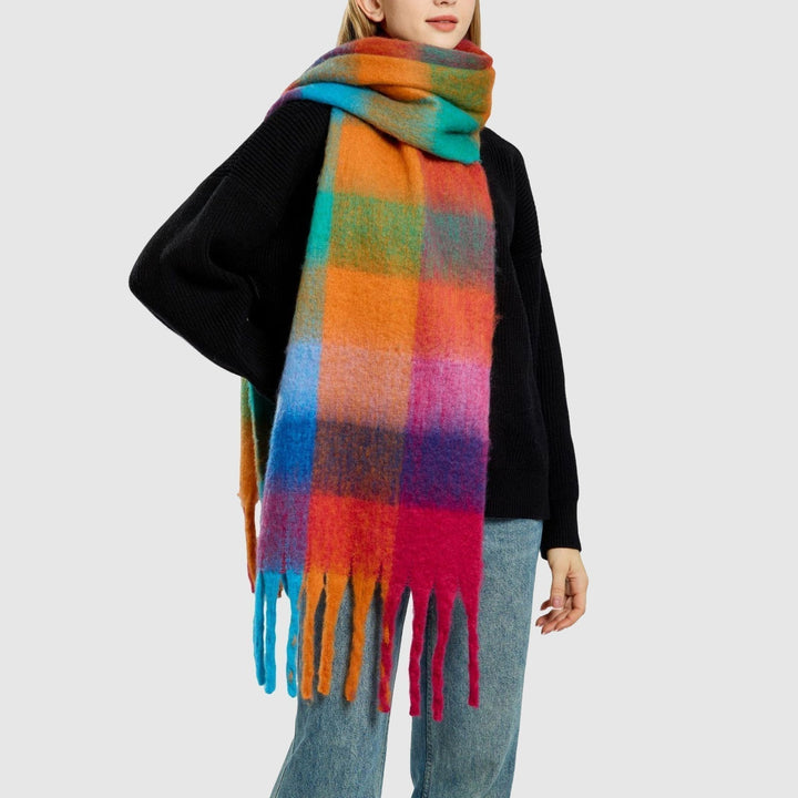 Avellino Rainbow Scarf - Vibrant Multicolor Knit for Everyday Style