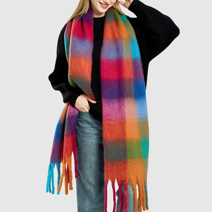 Avellino Rainbow Scarf - Vibrant Multicolor Knit for Everyday Style