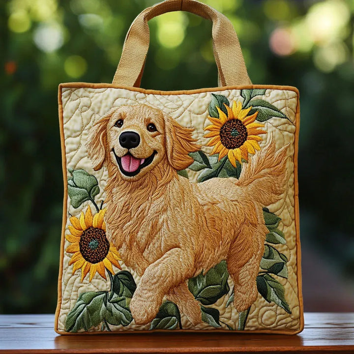 Golden Retriever quilted tote for women