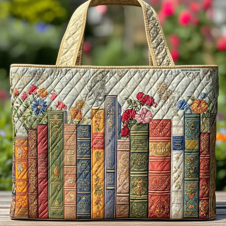 Magical Library quilted tote for women