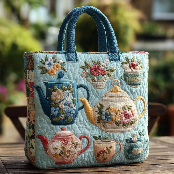 Spring Fantasy floral quilted tote for women
