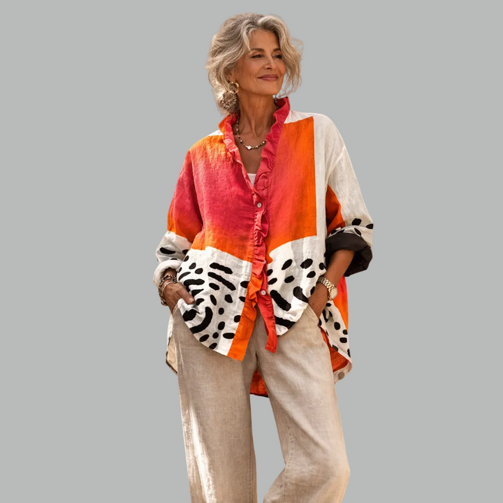 Beryl relaxed print blouse for women